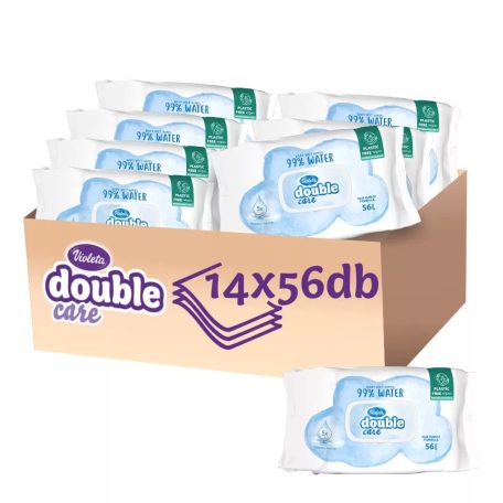 Servetele umede bebelusi Violeta Water Care, continut 99% apa,  14 pachete X 56 buc, 784 buc