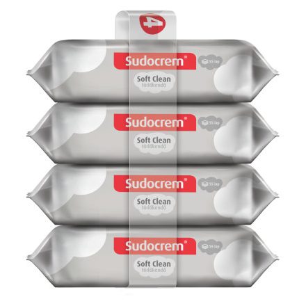 Servetele umede Sudocrem Soft Clean, 4 pachete x 55, 220 buc