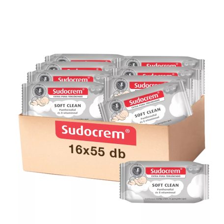Servetele umede Sudocrem Soft Clean, 16 pachete x 55, 880 buc