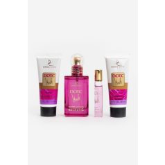   Set cadou parfum dama Dorall Exotic Vanilla, femei, apa de toaleta 100 ml, roll on 10 ml, gel de dus 50 ml, lotiune maini si corp 50 ml