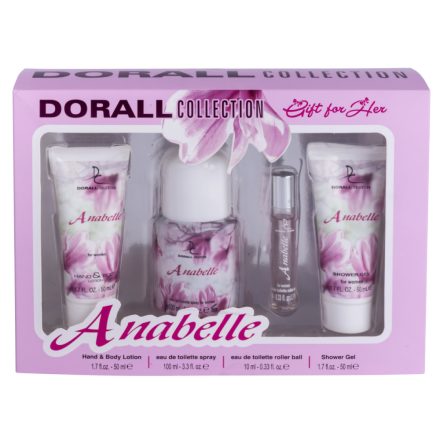 Set Dorall Anabelle, femei, apa de toaleta 100 ml, roll on 10 ml, gel de dus 50 ml, lotiune maini si corp 50 ml