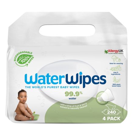Servetele umede Bio Water Wipes Soapberry, 4 pachete x 60 buc, 240 buc