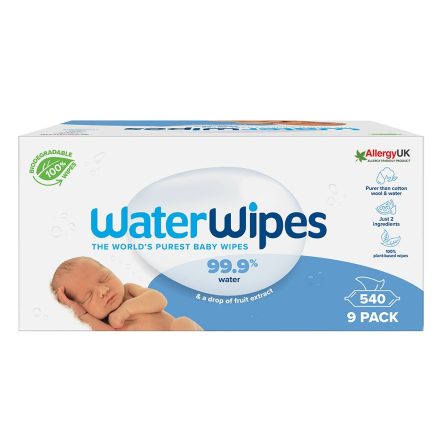 Servetele umede Bio Water Wipes, 9 pachete x 60 buc, 540 buc
